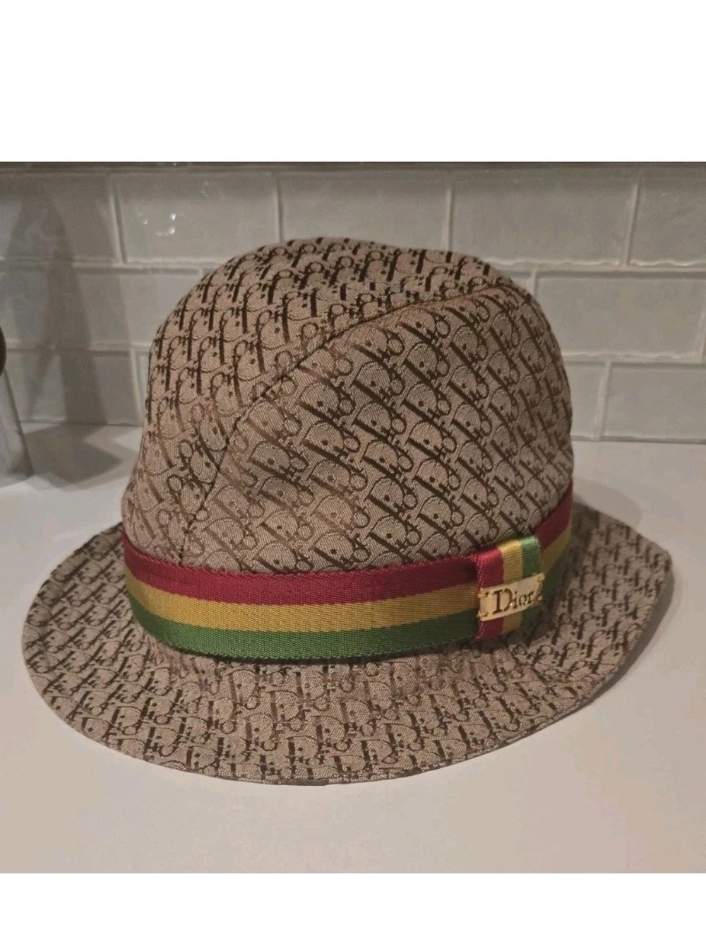 Dior RASTA Monogram Bucket Hat 90s Rare & Collectible Galliano EXCELLENT